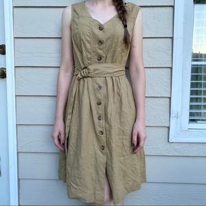 NWT⭐️ Mossimo Brown Paper Button Up Belted Dress